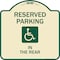 Signmission Reserved Parking in Rear W/ Graphic Heavy-Gauge Aluminum Sign, 18" x 18", TG-1818-23067 A-DES-TG-1818-23067 - alternate 1